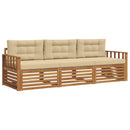 Udendørs sofagruppe med pude 3 pcs Naturlig og Beige