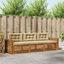 Udendørs sofagruppe med pude 3 pcs Naturlig og Beige