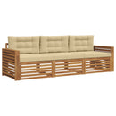 Udendørs sofagruppe med pude 3 pcs Naturlig og Beige