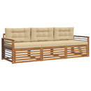 Udendørs sofagruppe med pude 3 pcs Naturlig og Beige