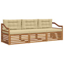 Udendørs sofagruppe med pude 3 pcs Naturlig og Beige