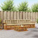 Udendørs sofagruppe med pude 5 pcs Naturlig og Beige