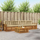 Udendørs sofagruppe med pude 5 pcs Naturlig og Beige