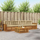 Udendørs sofagruppe med pude 5 pcs Naturlig og Beige