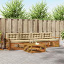 Udendørs sofagruppe med pude 5 pcs Naturlig og Beige
