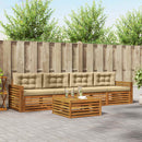 Udendørs sofagruppe med pude 5 pcs Naturlig og Beige