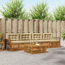 Udendørs sofagruppe med pude 5 pcs Naturlig og Beige