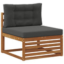 Udendørs sofagruppe med pude 6 pcs Naturlig og Antracit