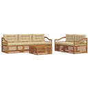 Udendørs sofagruppe med pude 6 pcs Naturlig og Beige