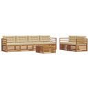 Udendørs sofagruppe med pude 7 pcs Naturlig og Beige