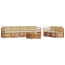 Udendørs sofagruppe med pude 7 pcs Naturlig og Beige