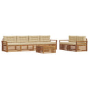 Udendørs sofagruppe med pude 7 pcs Naturlig og Beige