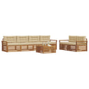Udendørs sofagruppe med pude 7 pcs Naturlig og Beige