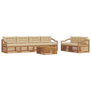Udendørs sofagruppe med pude 7 pcs Naturlig og Beige