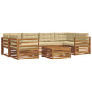 Udendørs sofagruppe med pude 7 pcs Naturlig og Beige