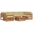 Udendørs sofagruppe 7 pcs Naturlig og Beige