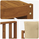 Udendørs sofagruppe med pude 7 pcs Naturlig og Beige