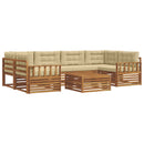 Udendørs sofagruppe med pude 7 pcs Naturlig og Beige