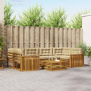 Udendørs sofagruppe med pude 7 pcs Naturlig og Beige