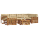 Udendørs sofagruppe med pude 7 pcs Naturlig og Beige