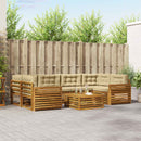 Udendørs sofagruppe med pude 7 pcs Naturlig og Beige