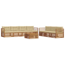 Udendørs sofagruppe med pude 8 pcs Naturlig og Beige