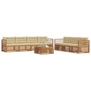 Udendørs sofagruppe med pude 8 pcs Naturlig og Beige