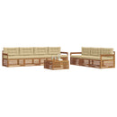 Udendørs sofagruppe med pude 8 pcs Naturlig og Beige