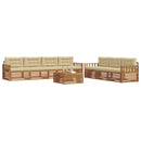 Udendørs sofagruppe med pude 8 pcs Naturlig og Beige