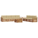 Udendørs sofagruppe med pude 8 pcs Naturlig og Beige