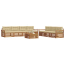 Udendørs sofagruppe med pude 8 pcs Naturlig og Beige