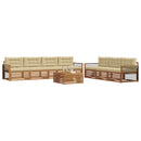 Udendørs sofagruppe med pude 8 pcs Naturlig og Beige