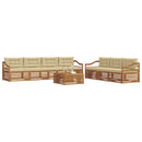 Udendørs sofagruppe med pude 8 pcs Naturlig og Beige