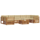 Udendørs sofagruppe med pude 8 pcs Naturlig og Beige