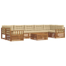 Udendørs sofagruppe med pude 8 pcs Naturlig og Beige
