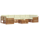 Udendørs sofagruppe med pude 8 pcs Naturlig og Fløde