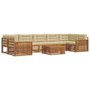 Udendørs sofagruppe med pude 8 pcs Naturlig og Beige
