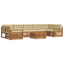 Udendørs sofagruppe med pude 8 pcs Naturlig og Beige