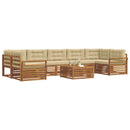 Udendørs sofagruppe med pude 8 pcs Naturlig og Beige