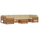 Udendørs sofagruppe med pude 8 pcs Naturlig og Beige