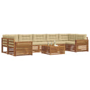 Udendørs sofagruppe med pude 8 pcs Naturlig og Beige