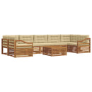 Udendørs sofagruppe med pude 8 pcs Naturlig og Beige