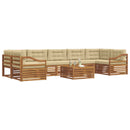 Udendørs sofagruppe med pude 8 pcs Naturlig og Beige