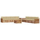 Udendørs sofagruppe med pude 9 pcs Naturlig og Beige