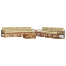Udendørs sofagruppe med pude 9 pcs Naturlig og Beige