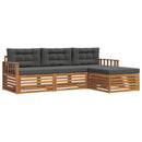 Udendørs sofagruppe Naturlig og Antracit 249,5 x 162,5 x 73 cm