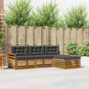 Udendørs sofagruppe Naturlig og Antracit 254 x 162,5 x 73 cm