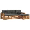 Udendørs sofagruppe Naturlig og Antracit 257,5 x 162,5 x 73 cm