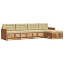Udendørs sofagruppe med pude 5 pcs Naturlig og Beige