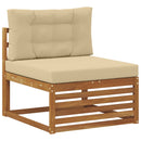 Udendørs sofagruppe med pude 5 pcs Naturlig og Beige